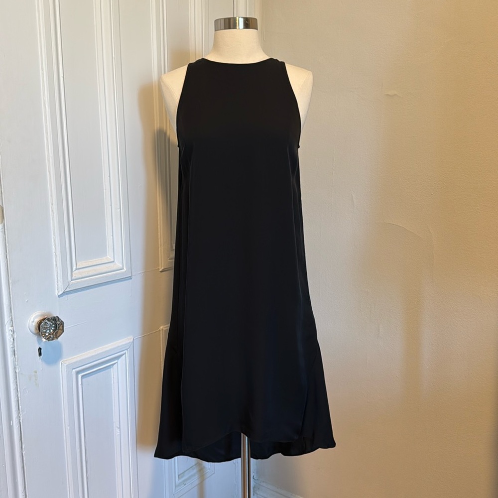 Theory 100% Silk Black High-Low Dress - Size 2